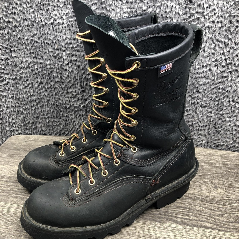 Danner Boots Mens Size 8.5 Black Flashpoint II 10" NFPA Wildland Fire Vibram